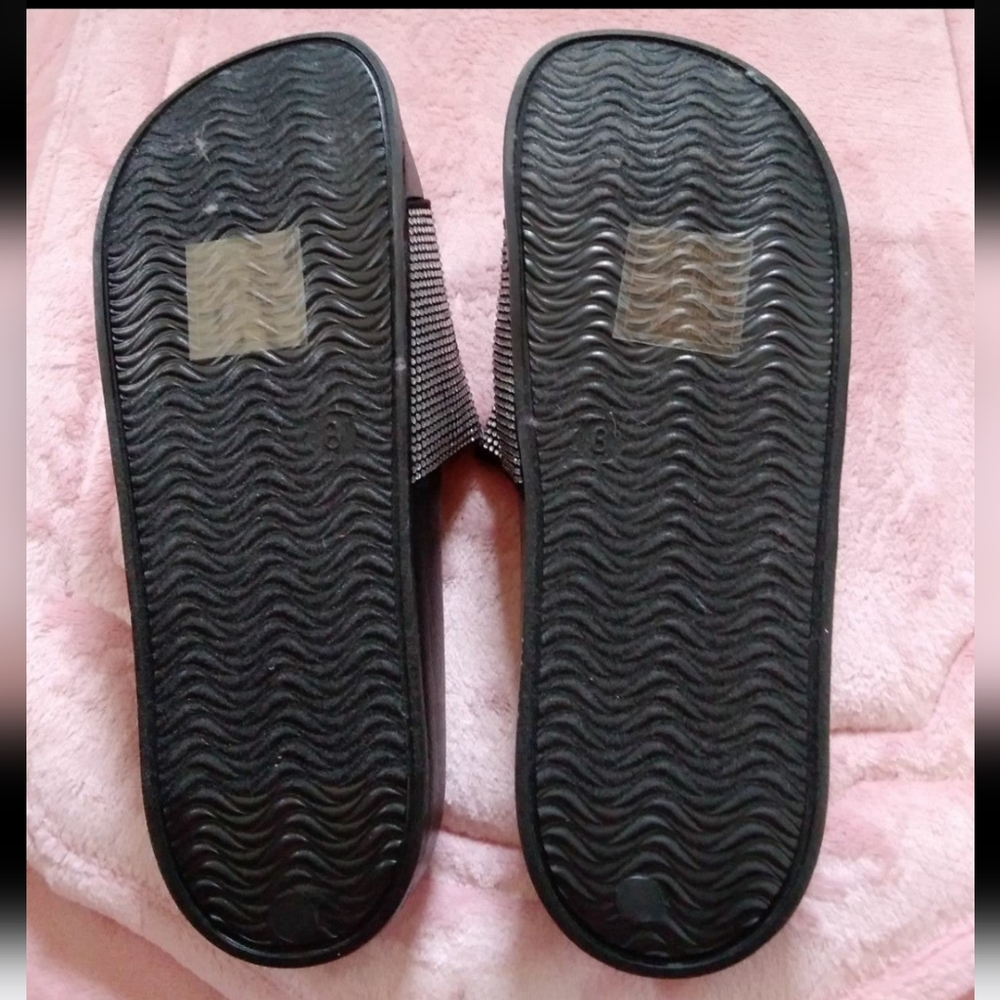 SZ 8 JUICY COUTURE RHINESTONE SLIDES SANDALS - Picture 2 of 3